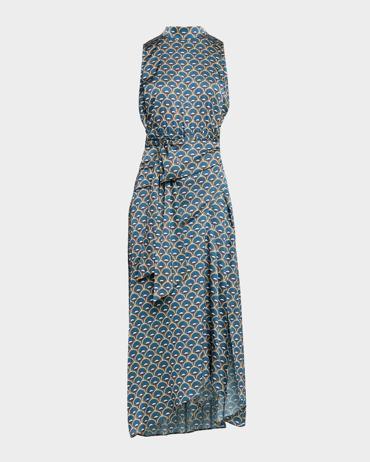 Misa Dandelion Ophira Asymmetric Midi Dress In Blue