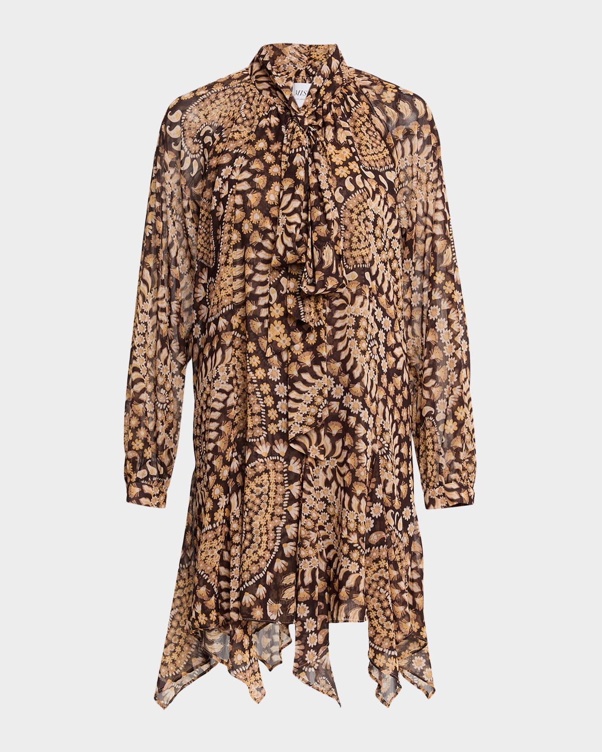 MISA Los Angeles Daisy Paisley Cindy Handkerchief Mini Dress