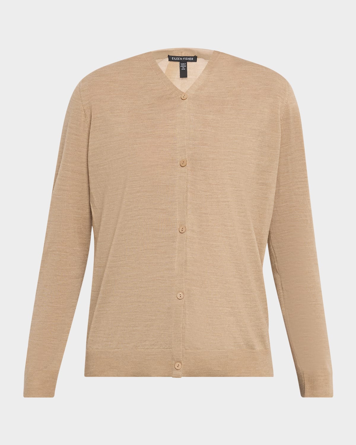 Eileen Fisher Button-down Superfine Merino Wool Cardigan In Neutral