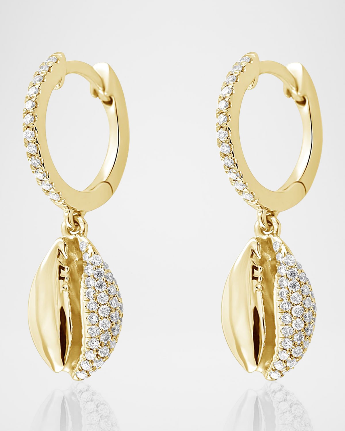 18K Le Cauri Demi Diamond Pave Huggie Hoop Earrings