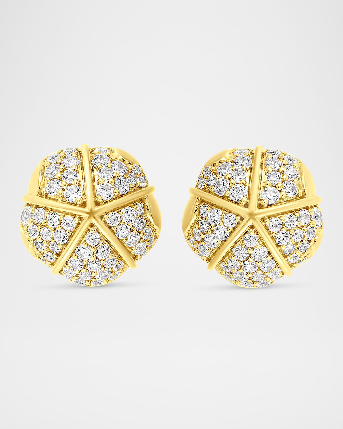 18K Terra Nove Grande Pave Diamond Stud Earrings