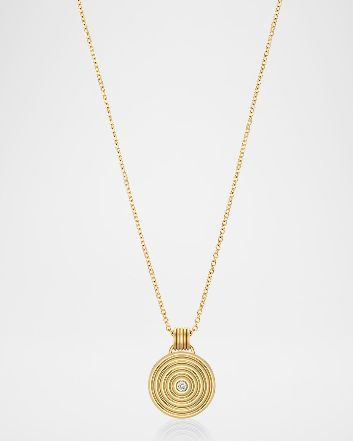 18K Universum 11mm Diamond Medallion Necklace
