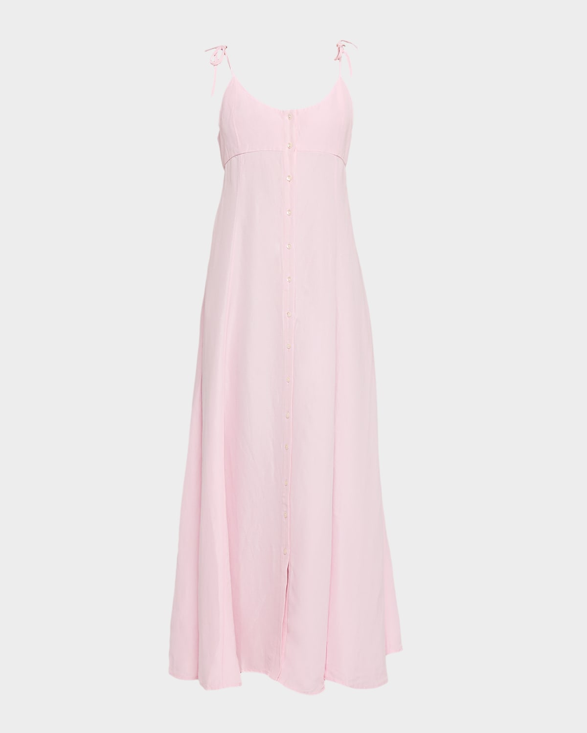 Rosie Assoulin High Garden Sleeveless Button-front Maxi Dress In Pink