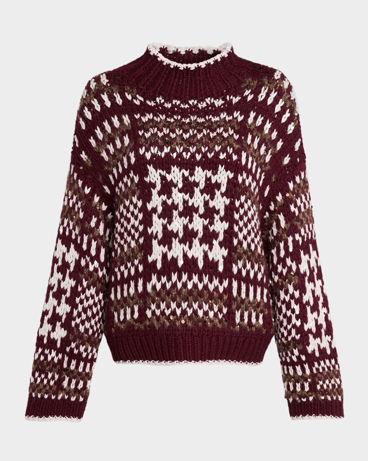 Brunello Cucinelli Mock-Neck Nordic Cashmere Sweater