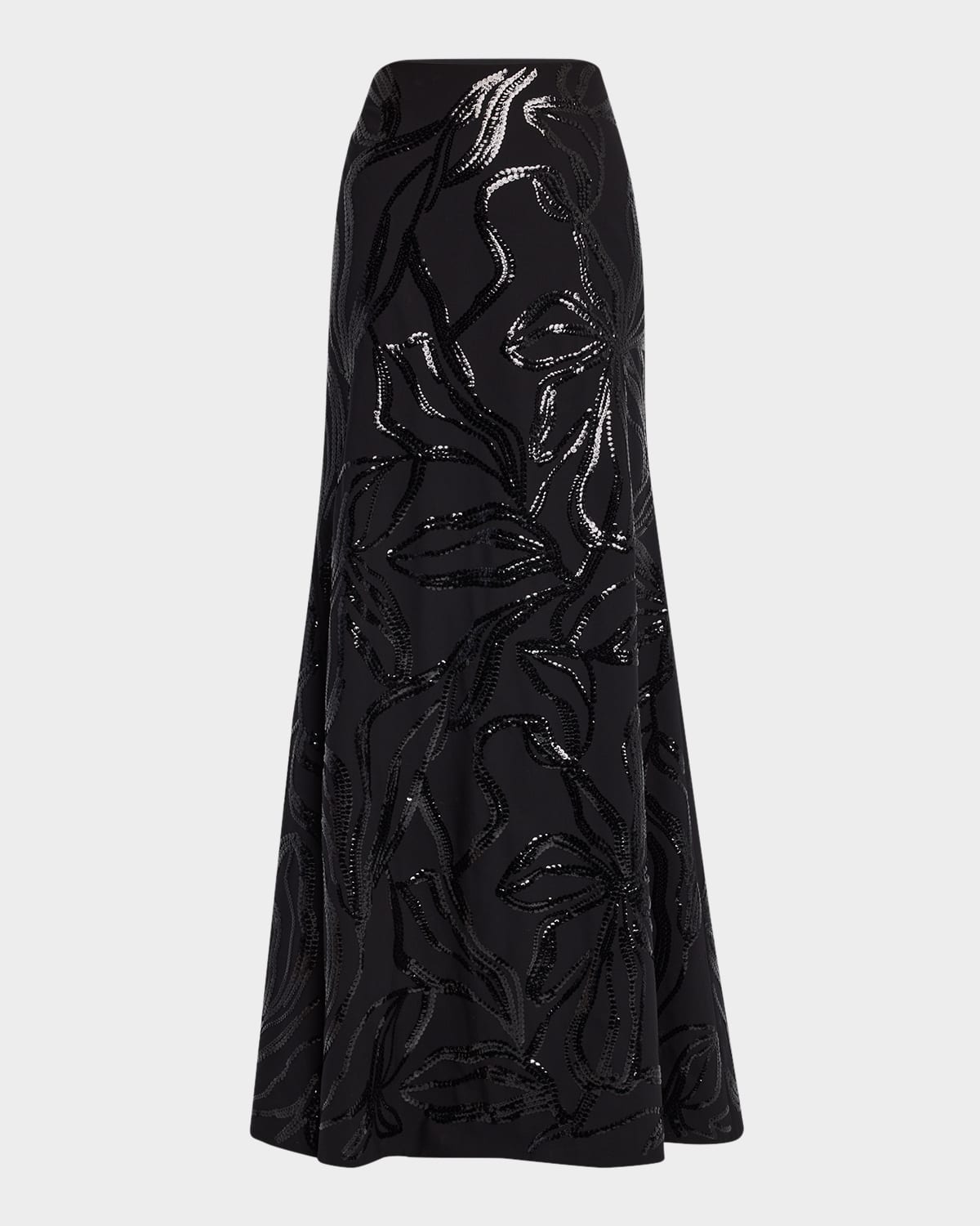 Brunello Cucinelli Sequined Fluid Maxi Skirt In Black