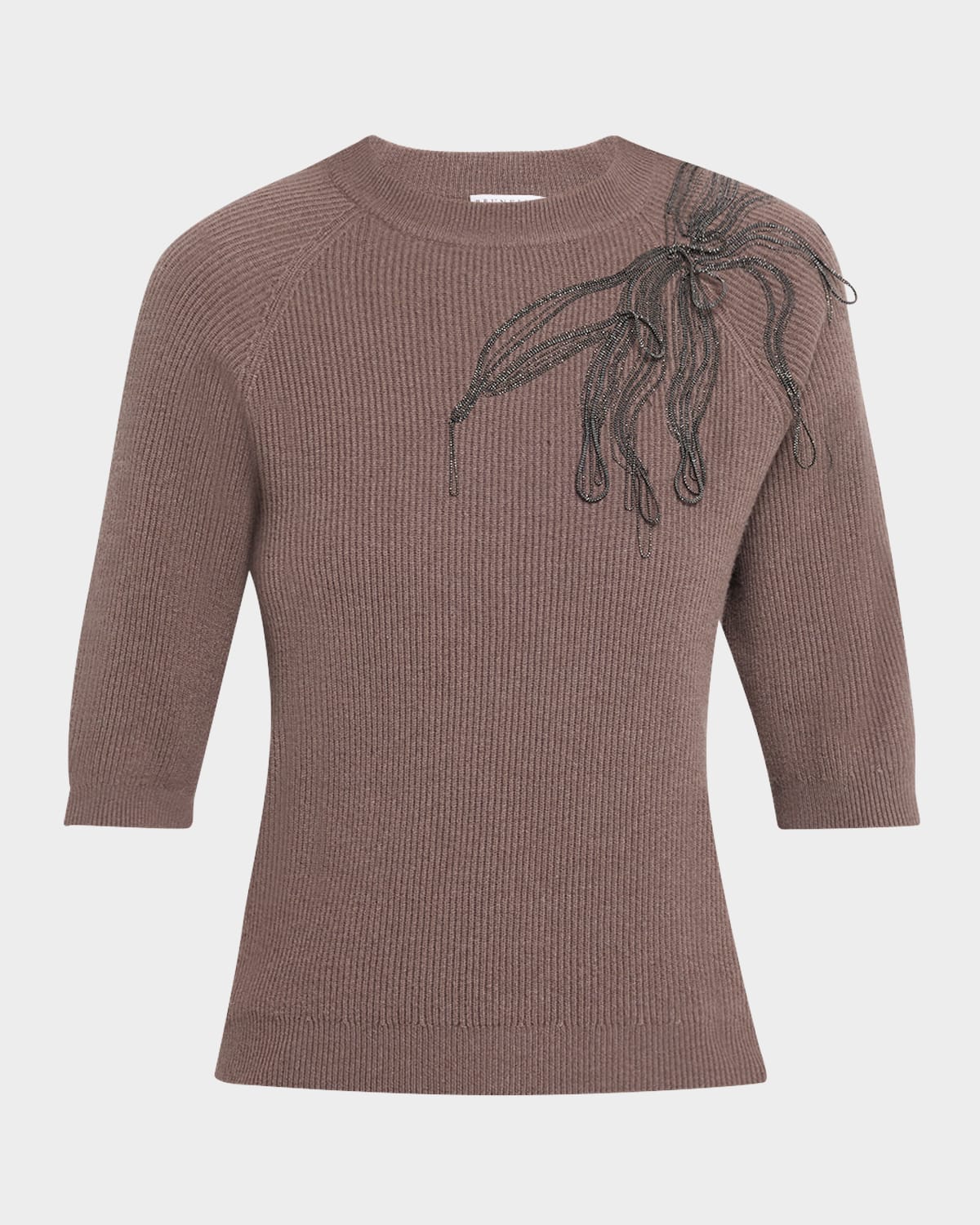 Brunello Cucinelli Cashmere Sweater With Monili Embroidery