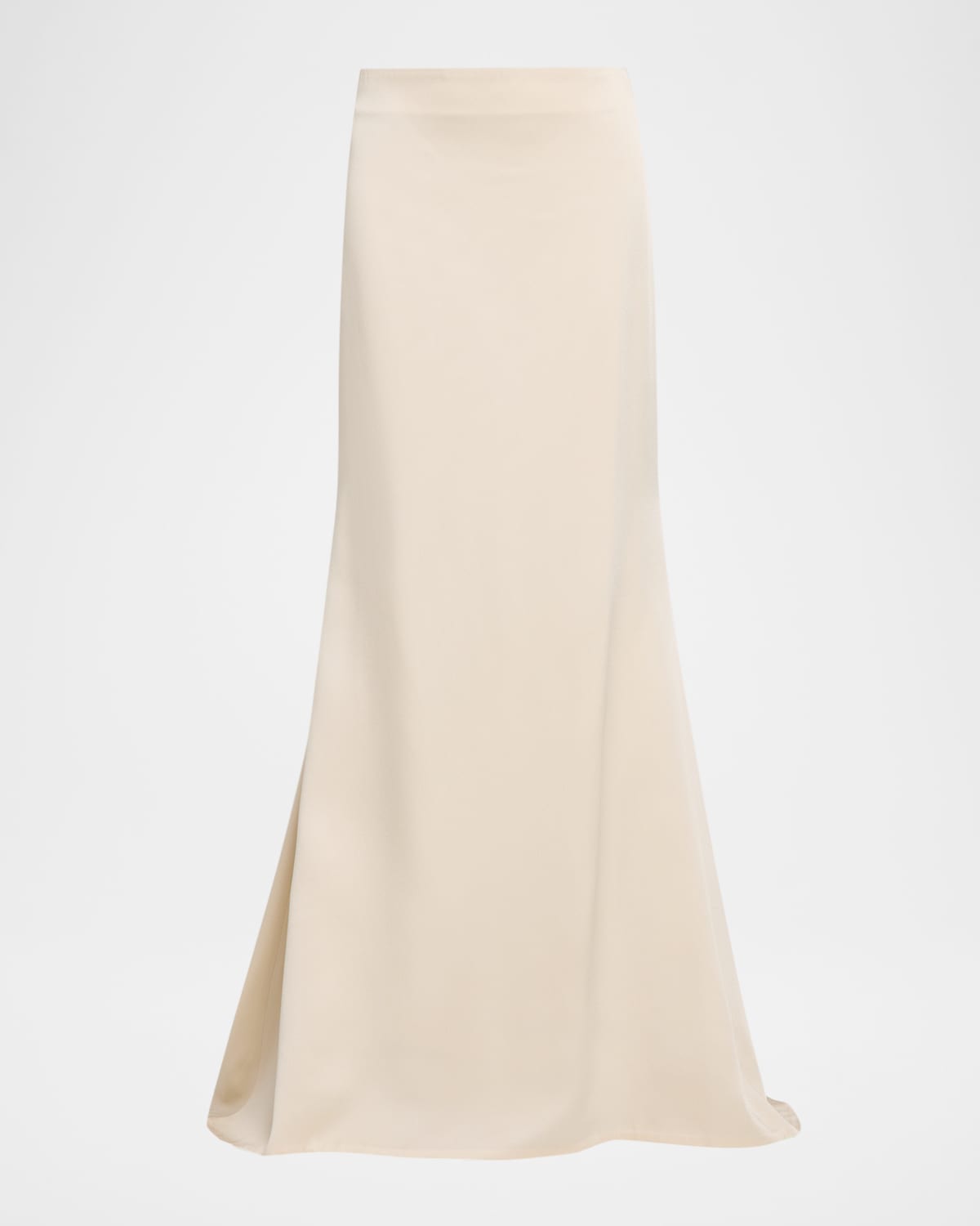 Brunello Cucinelli Satin Maxi Trumpet Skirt In Neutral