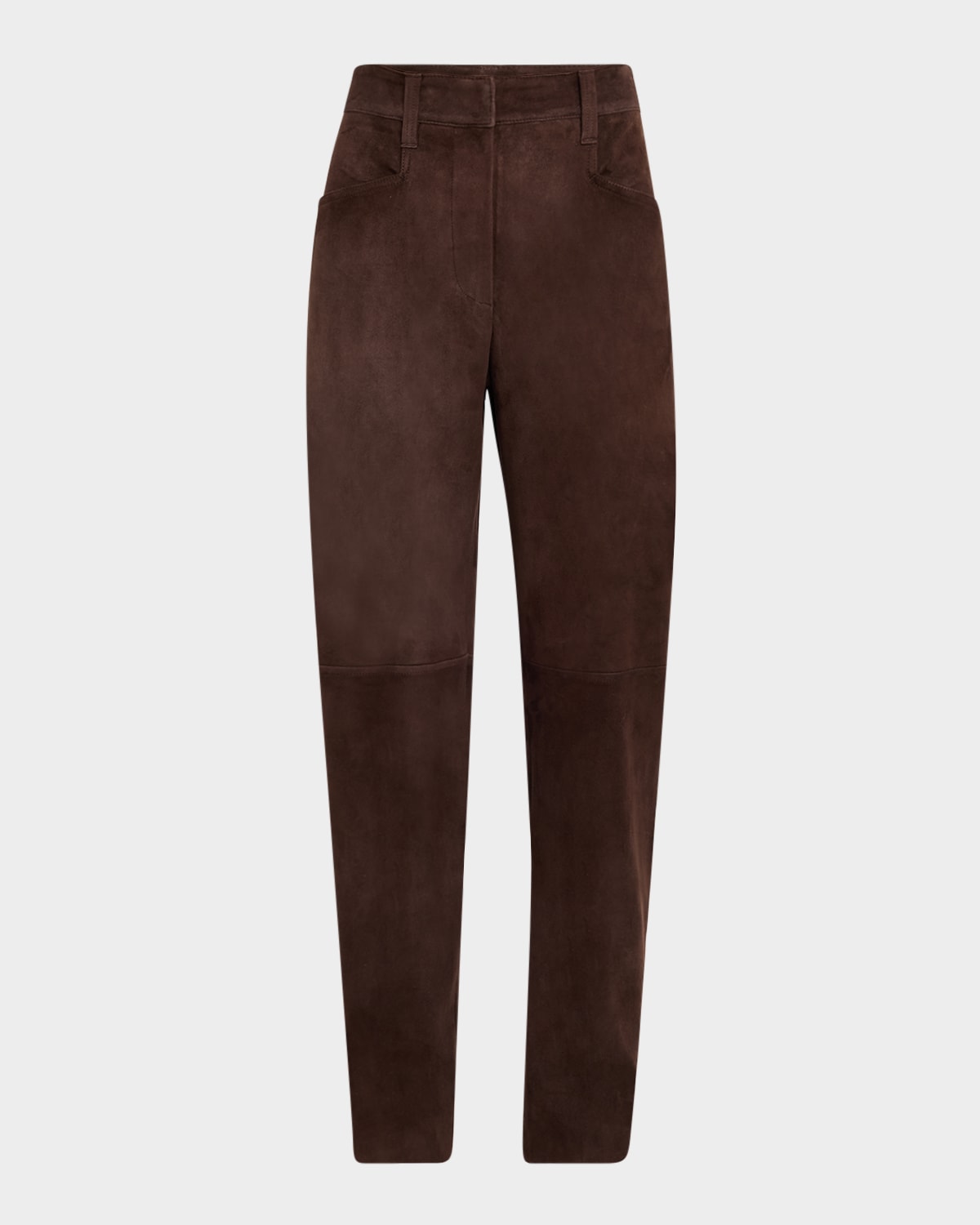 Brunello Cucinelli Suede Equestrian Pants In Black