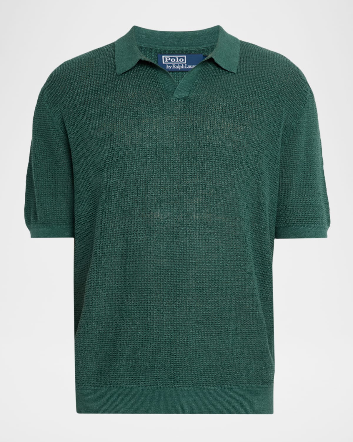 Men's Mesh Knit Linen Short-Sleeve Sweater
