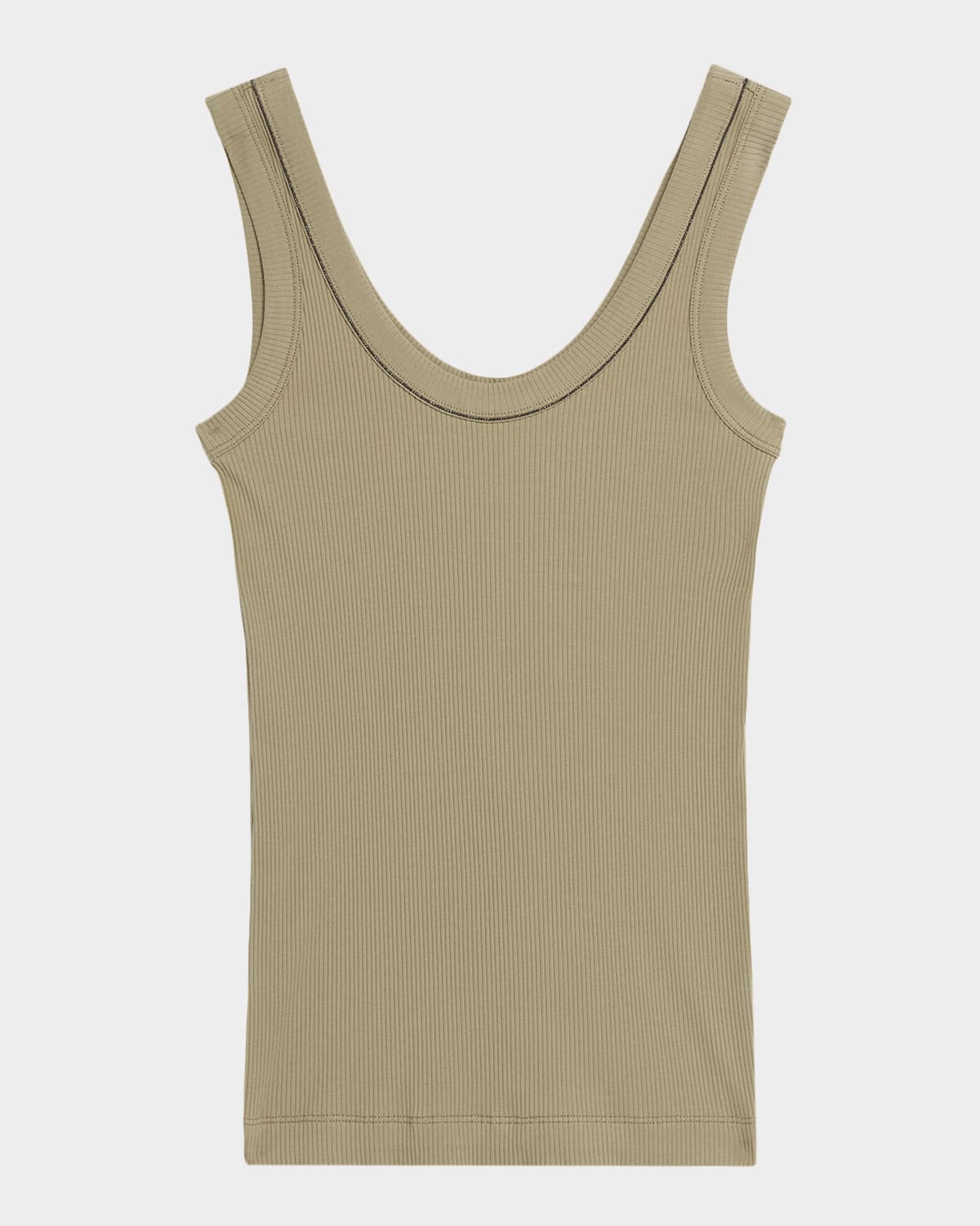 Brunello Cucinelli Monili Scoop-Neck Cotton-Stretch Tank Top