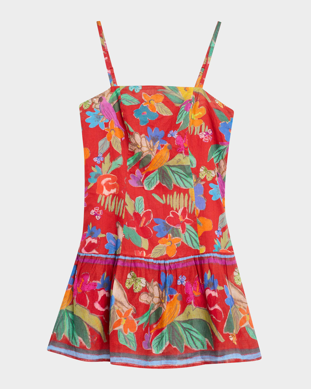 Marie Oliver Anita Floral-print Cotton Flounce Mini Dress In Multi