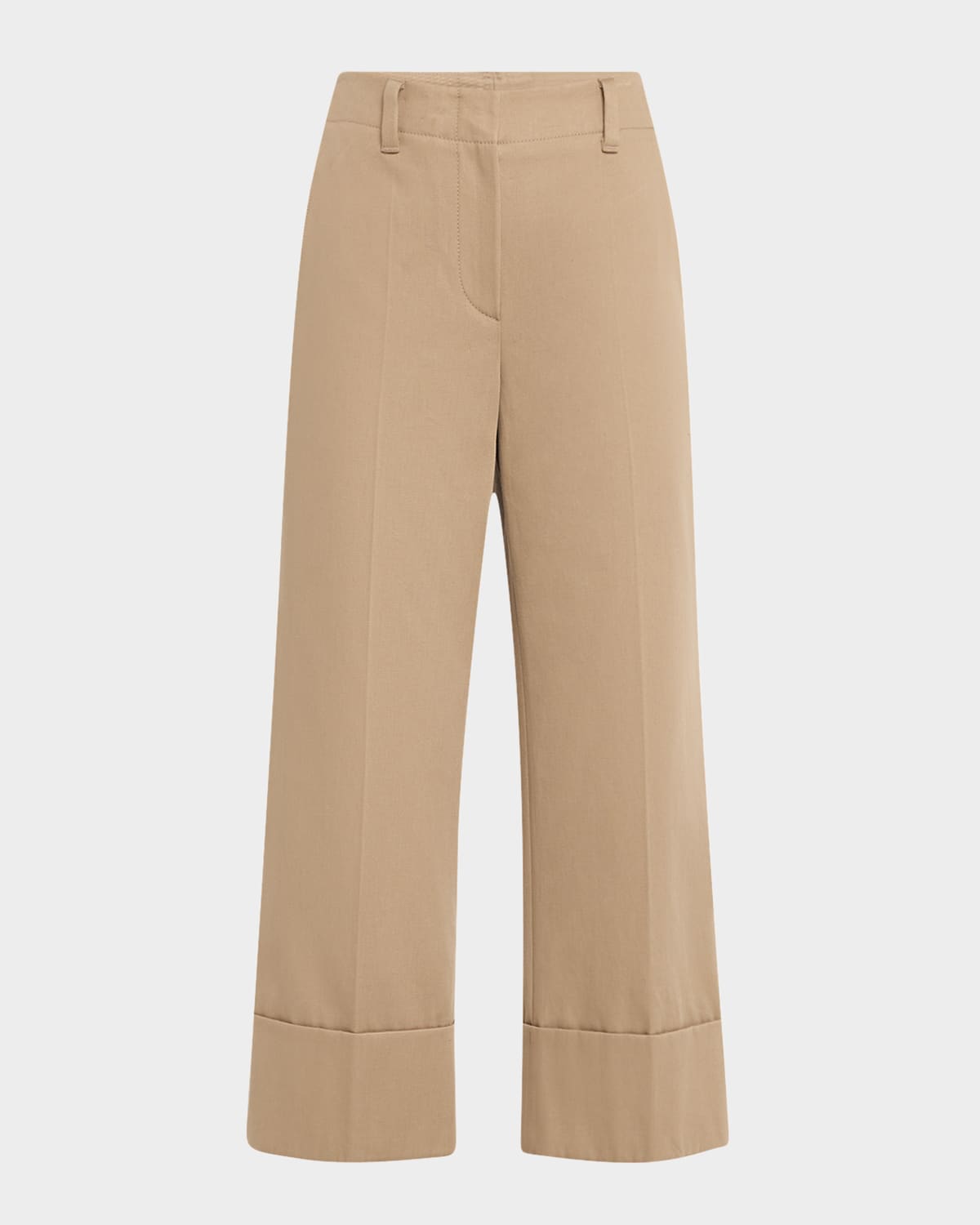Brunello Cucinelli Cotton Couture Gabardine Straight-leg Crop Cuffed Pants