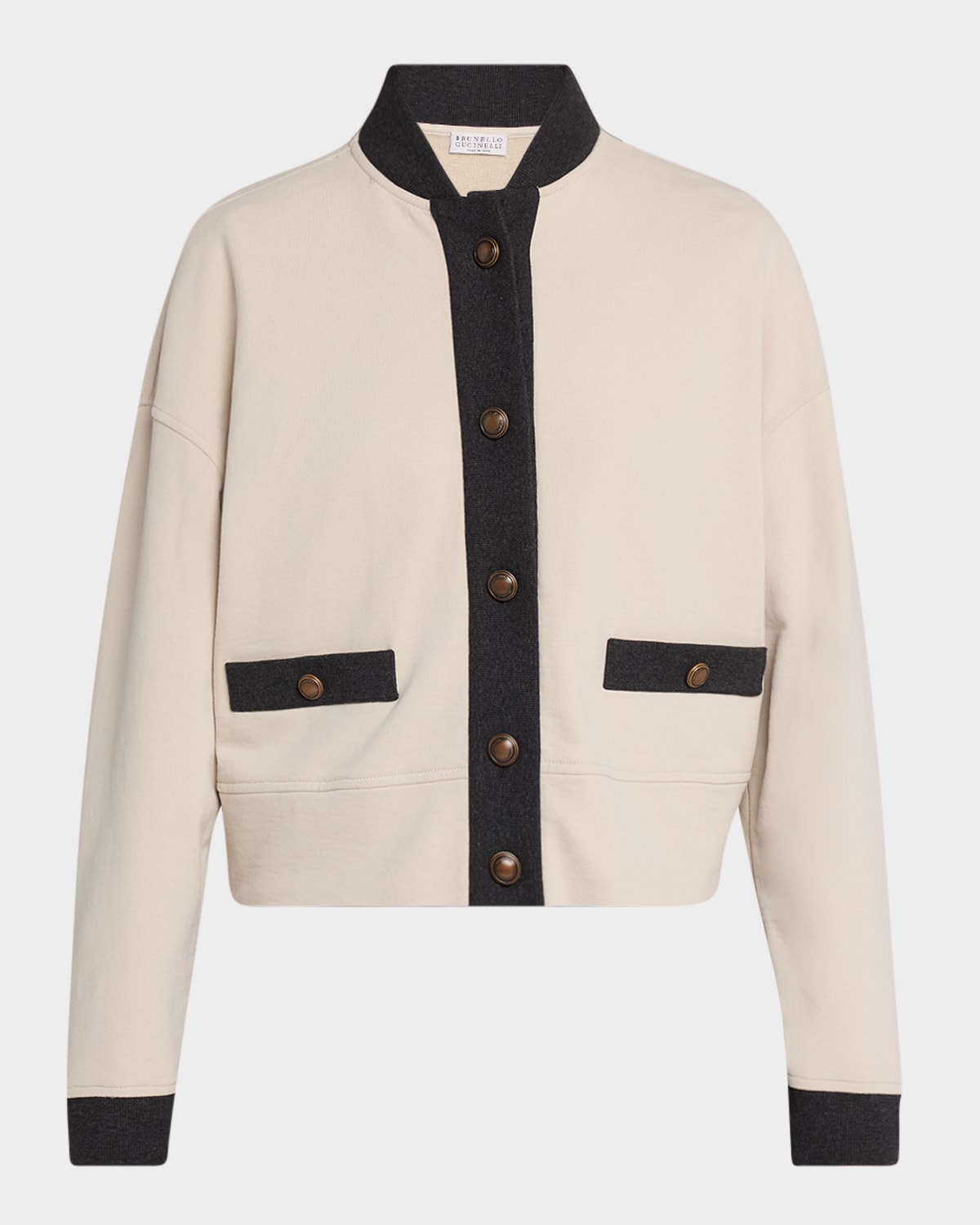 Brunello Cucinelli Felpa Buttoned Bomber Cardigan