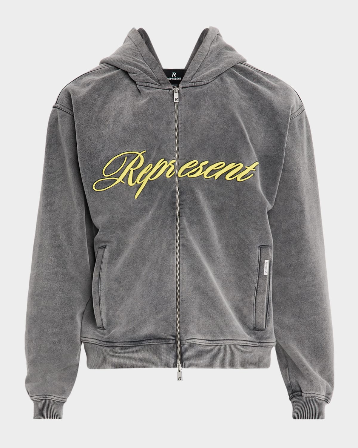Men's Cotton Script Logo Full-Zip Hoodie