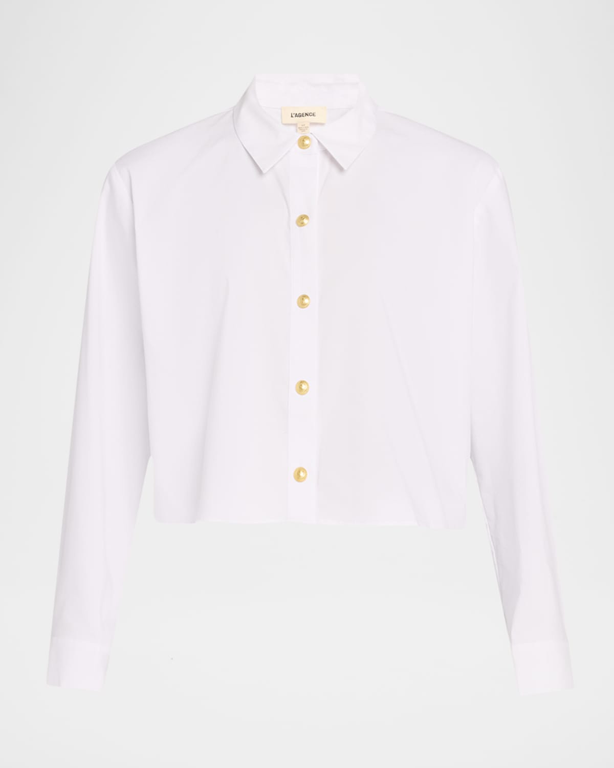 L'agence Cosette Cropped Button-front Shirt In Multi