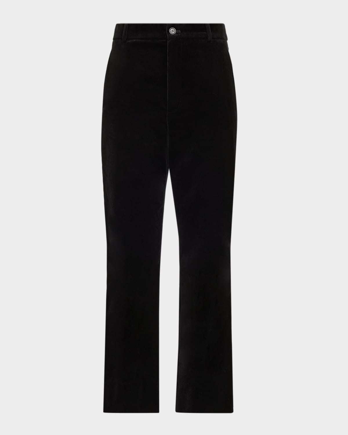 Saint Laurent Velvet Flare Trousers In Black