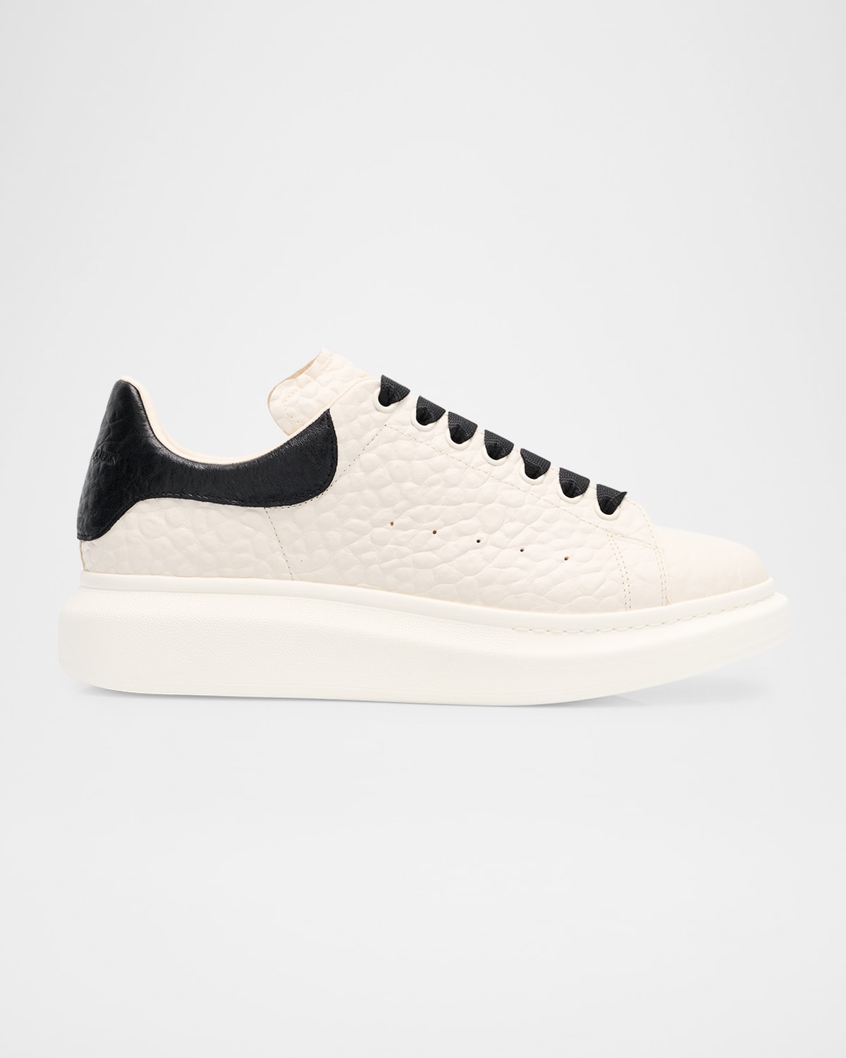Alexander Mcqueen Ivory Leather Sneakers With Black Leather Heel In Neutral
