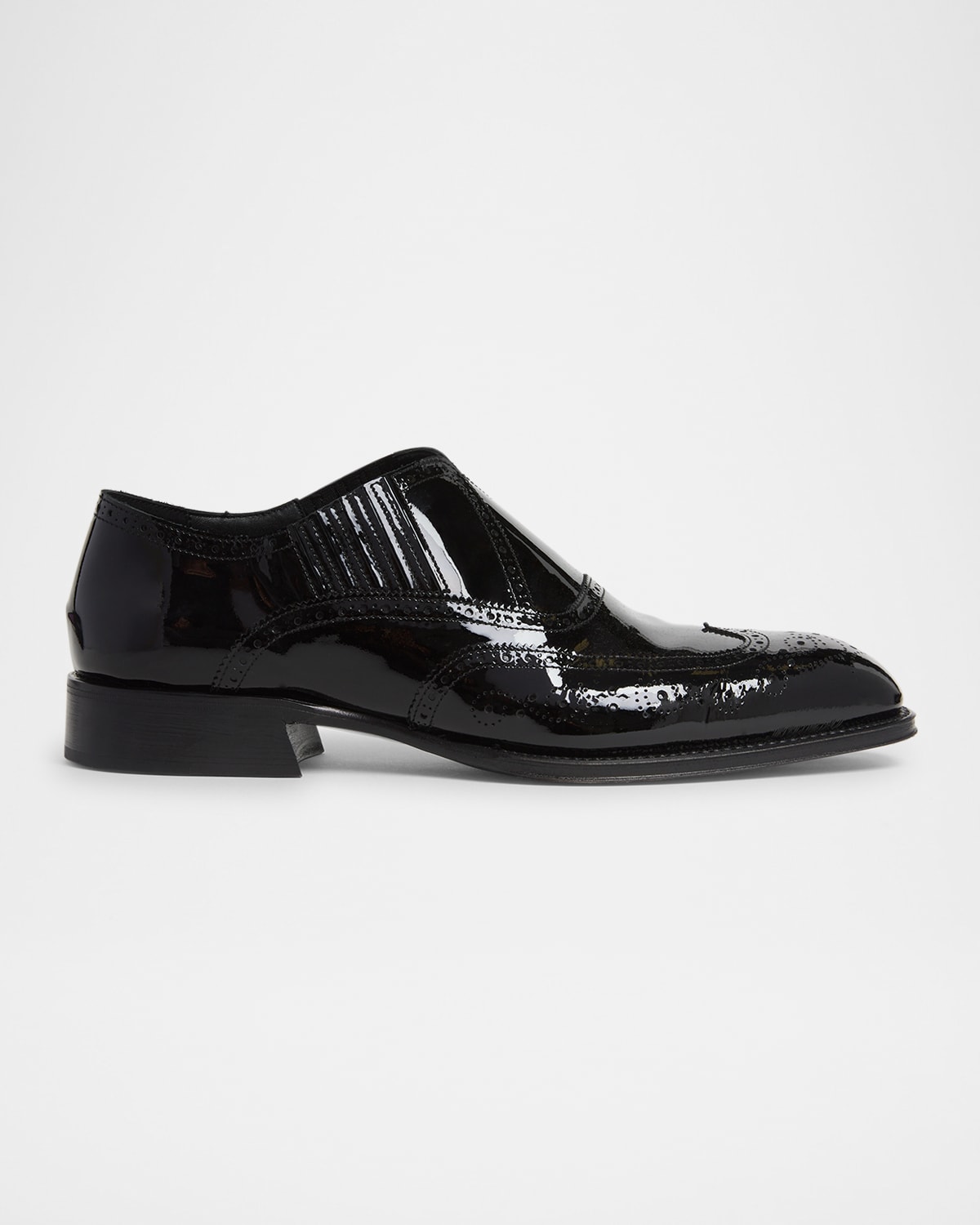 Men's Patent Wingtip Brogue Loafers