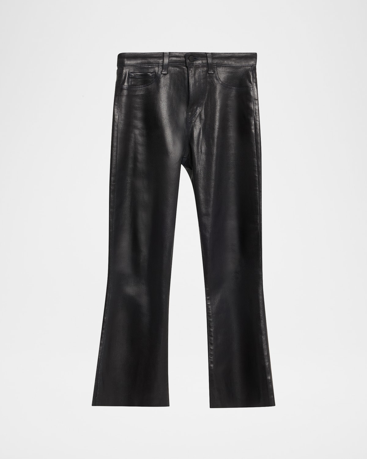 L'agence Kendra High-rise Coated Crop Jeans In Black