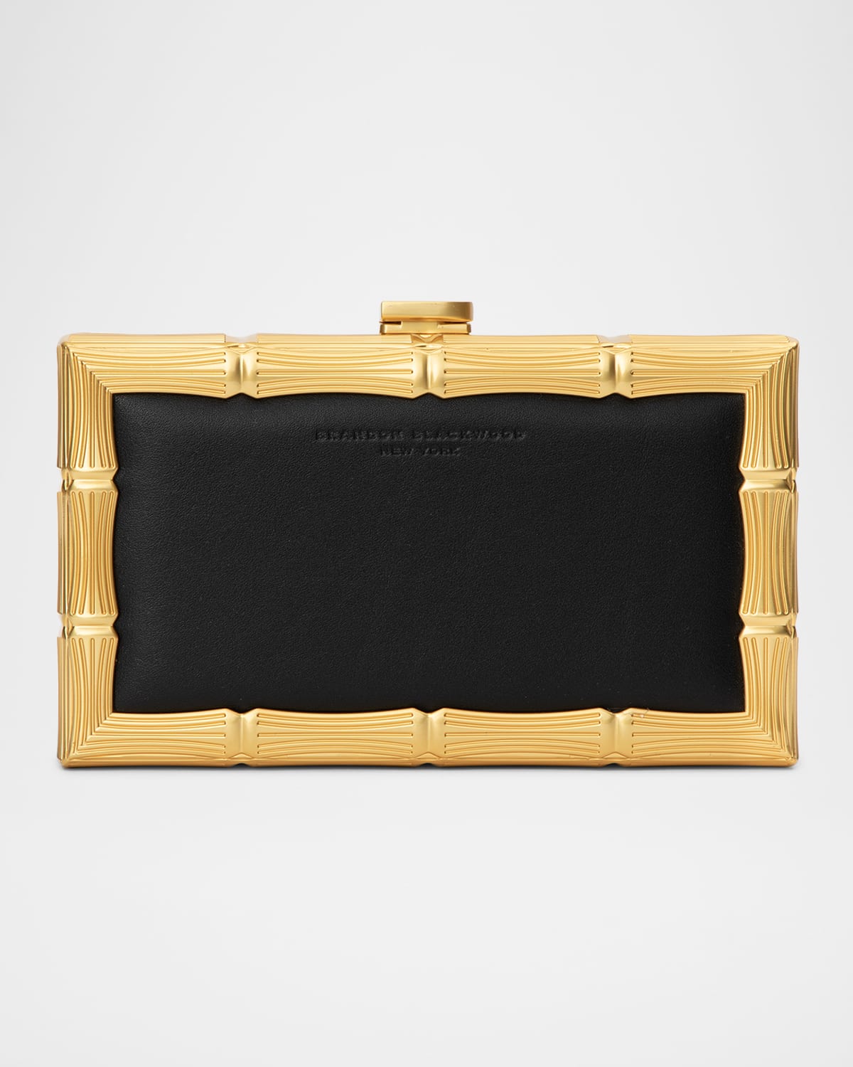 Bamboo Brass & Leather Clutch Bag