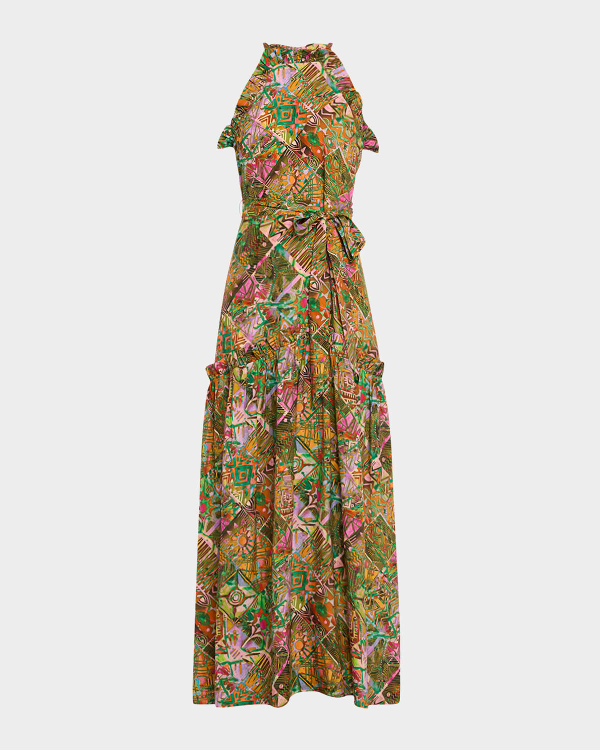 Marie Oliver Tahiti Keenan Ruffle-trim Maxi Dress In Multi