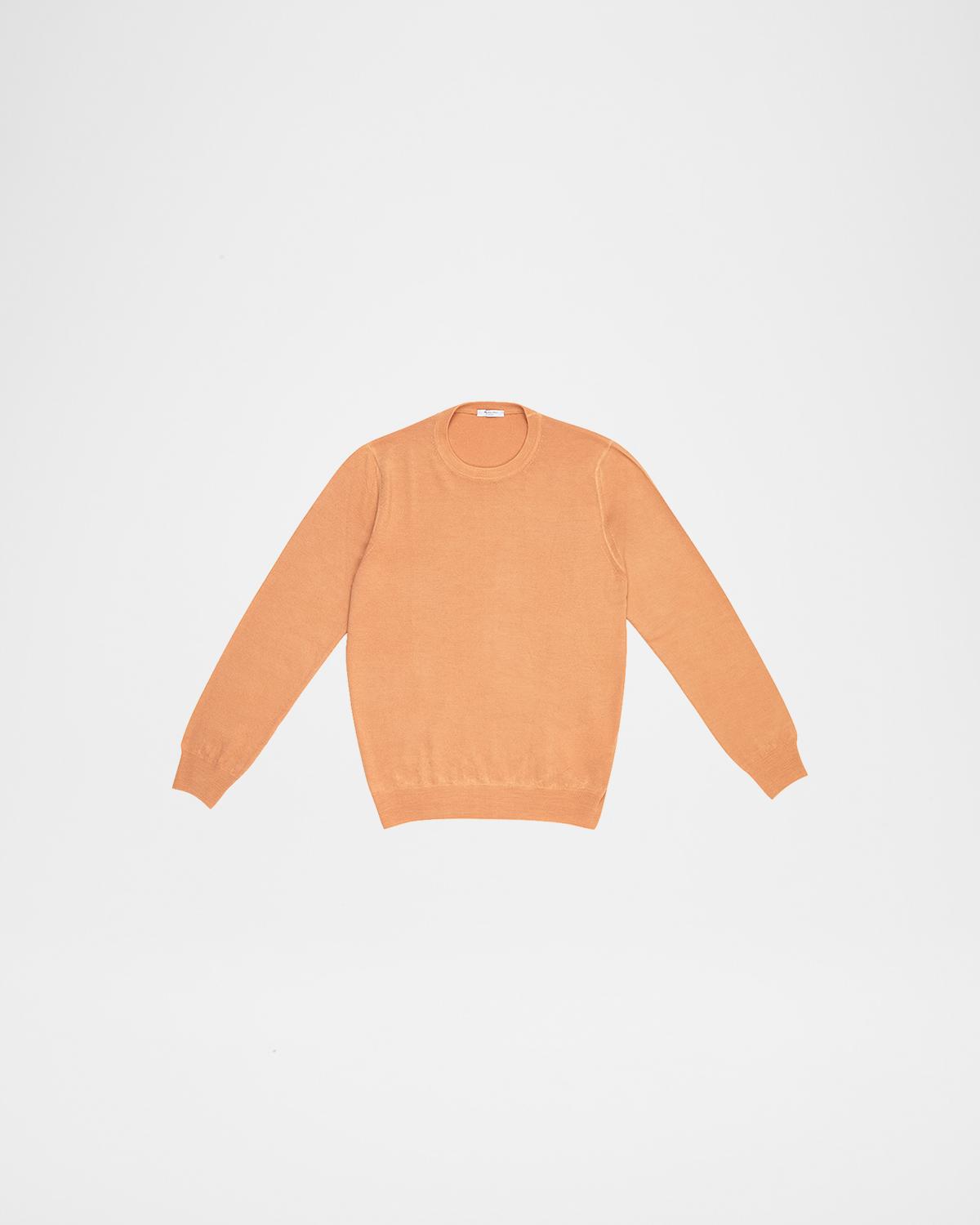 Boglioli Men's Virgin Wool Solid Crewneck Sweater In Orange