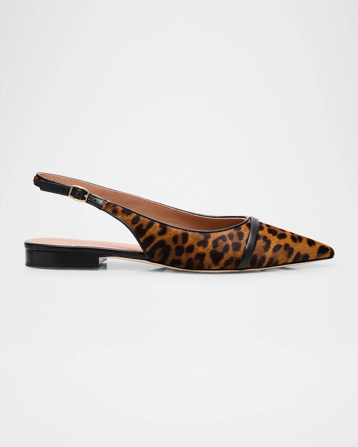 Malone Souliers Jama Leopard-printed Calf Hair Slingback Flats In Animal Print