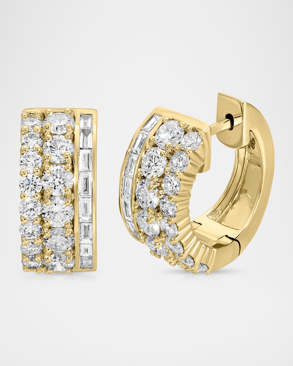 18K Yellow Gold Diamond Lola Huggie Earrings