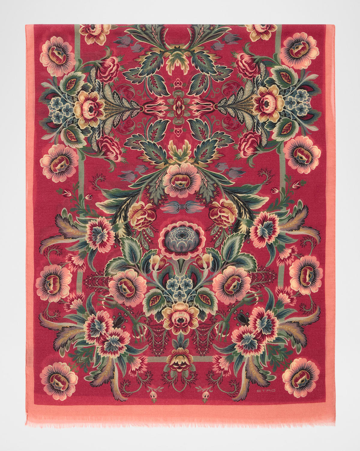 Floral Wool-Cashmere Scarf