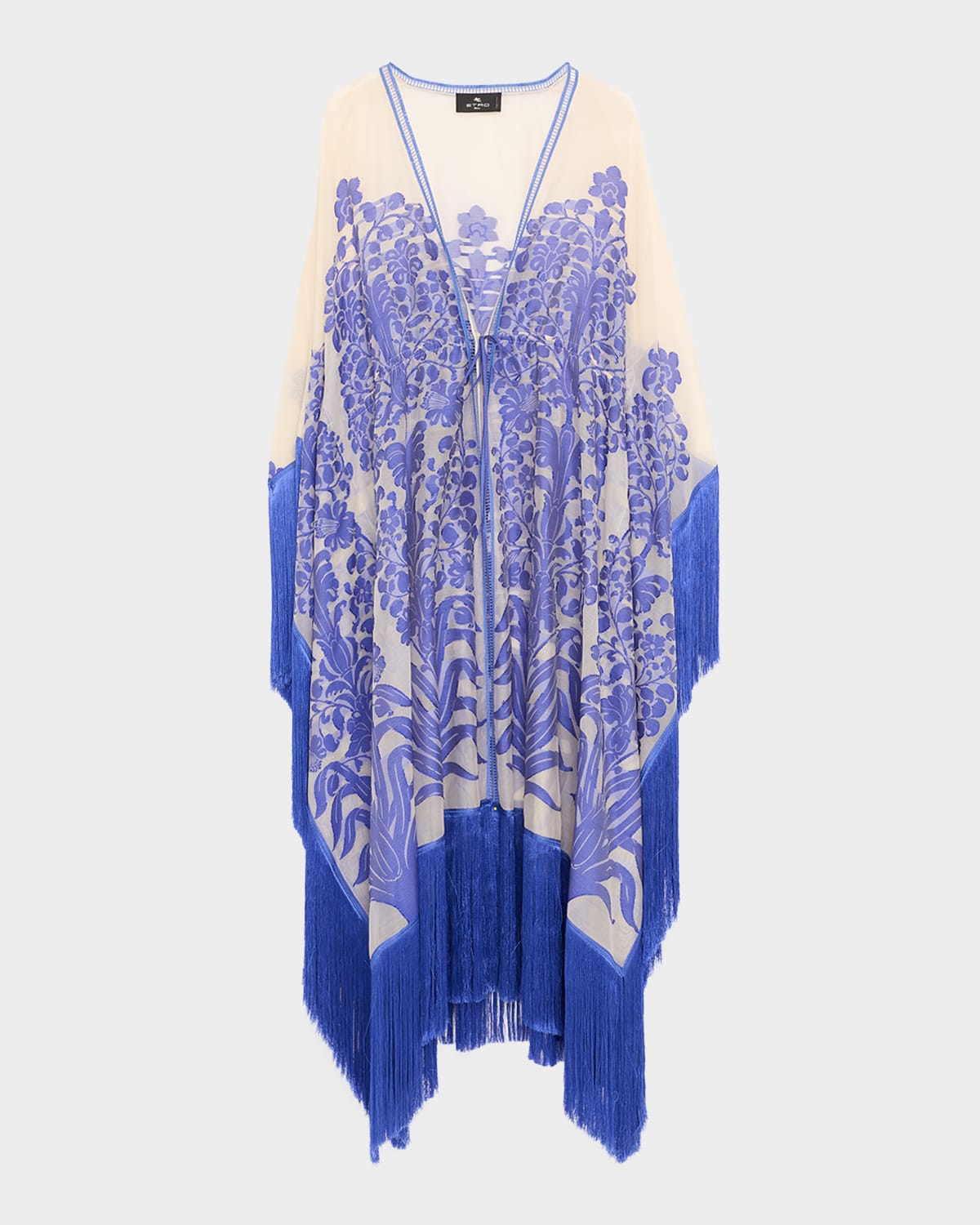 Etro Silk And Cotton Blend Jacquard Kaftan In Animal Print