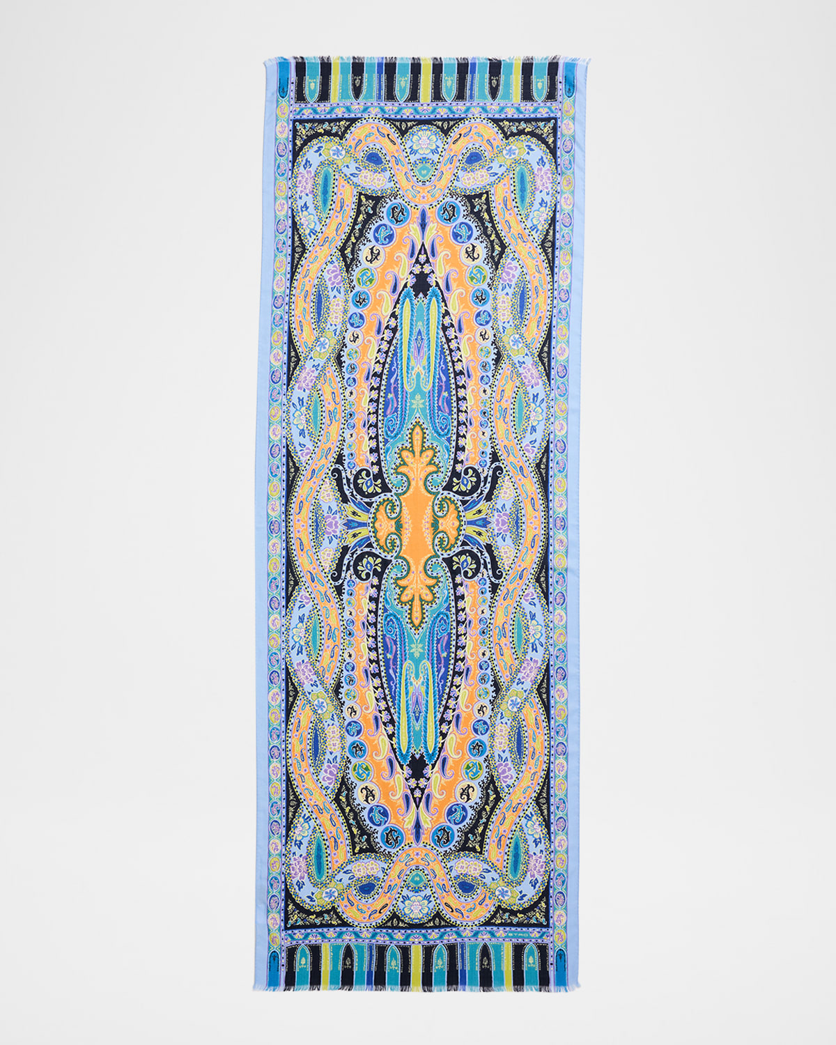 Etro Paisley Wool-silk Scarf In Multi