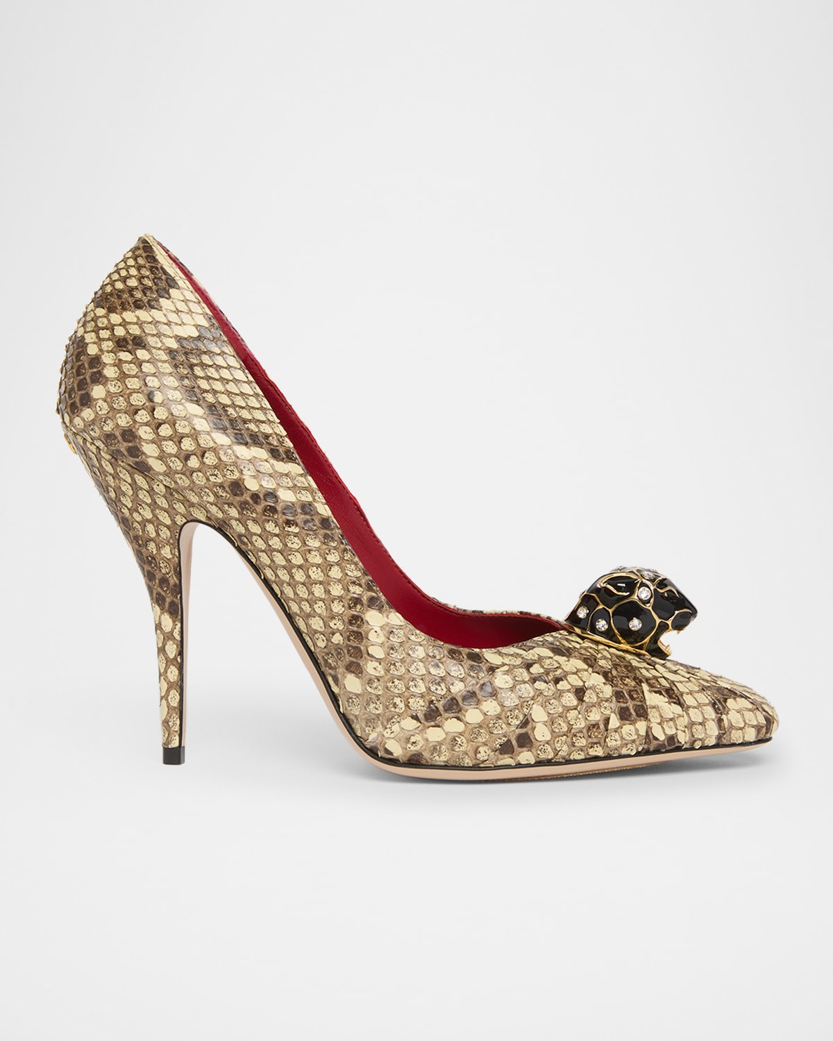 Valentino Pas De Chat Python Pumps In Animal Print