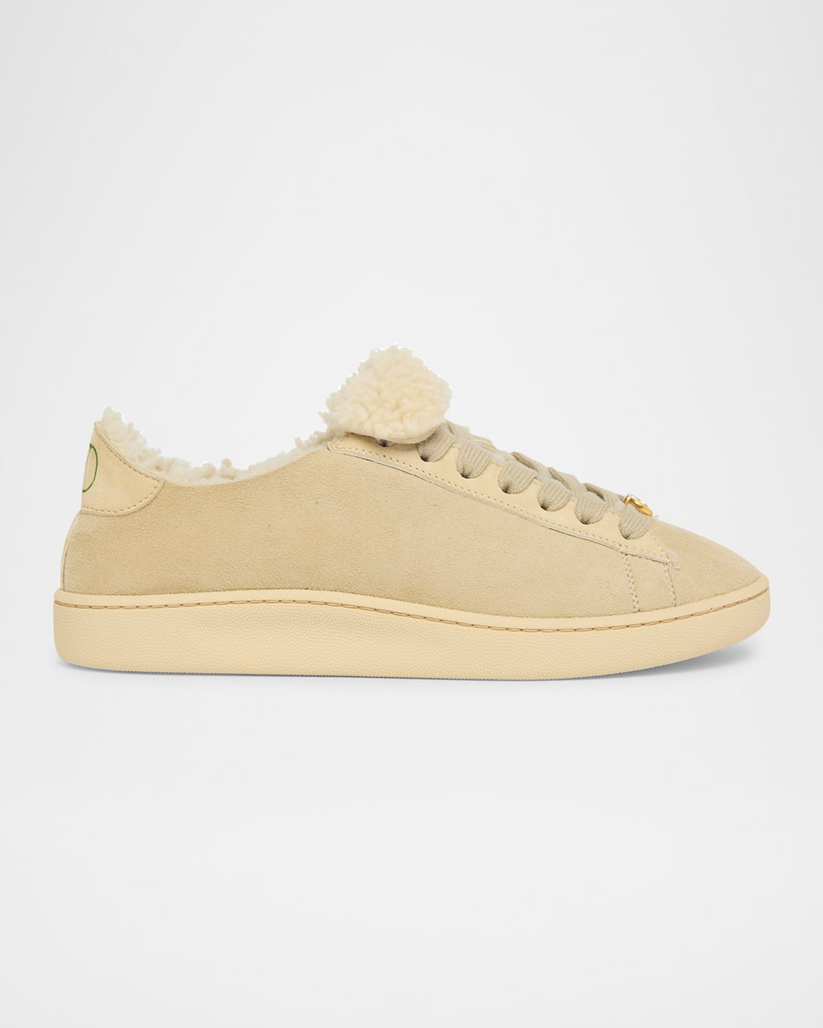 Valentino Garavani Vlogo Shearling-lined Suede Low-top Sneakers In Multi