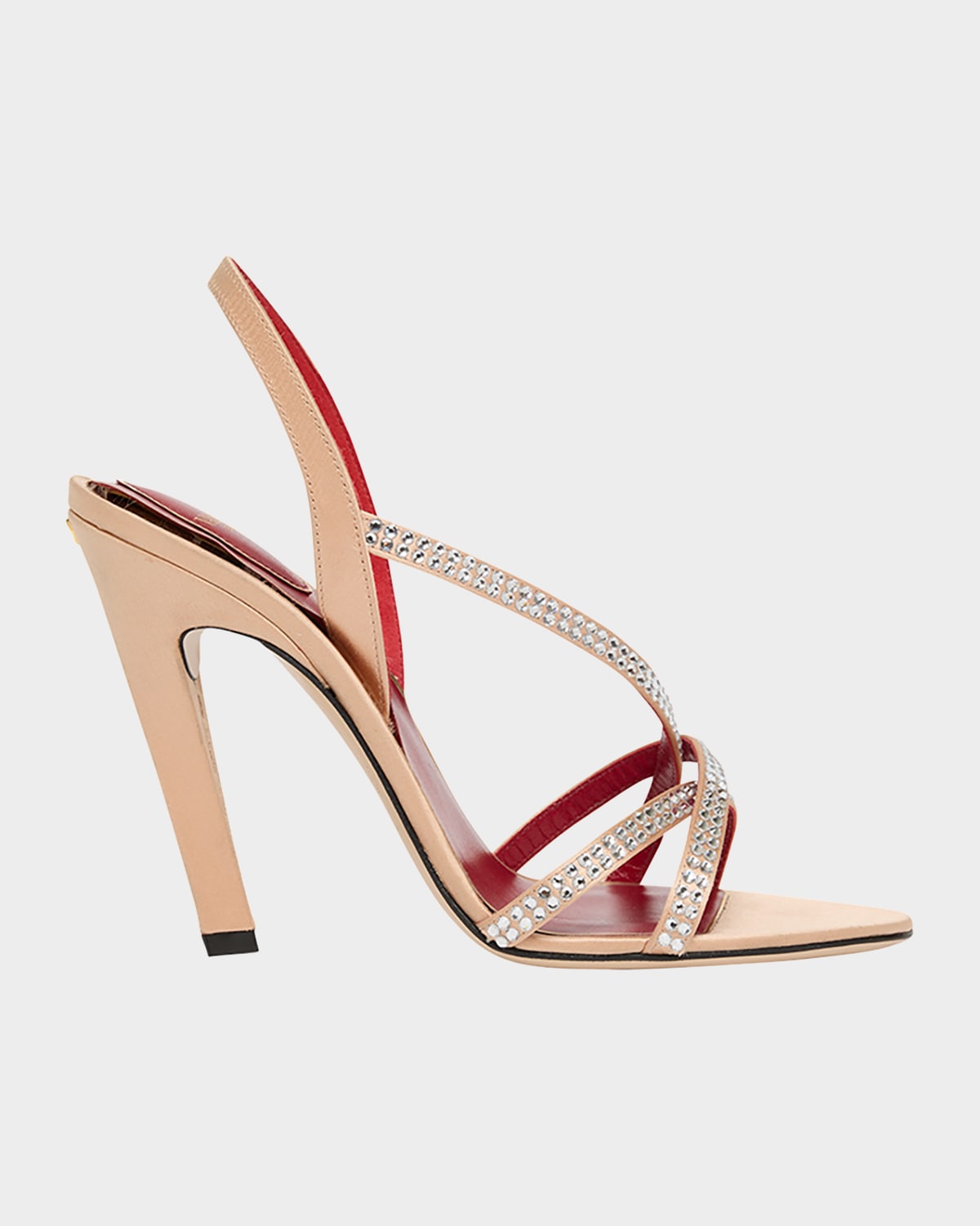 Valentino Garavani Dans Le Foyer Embellished Slingback Sandals In Nude
