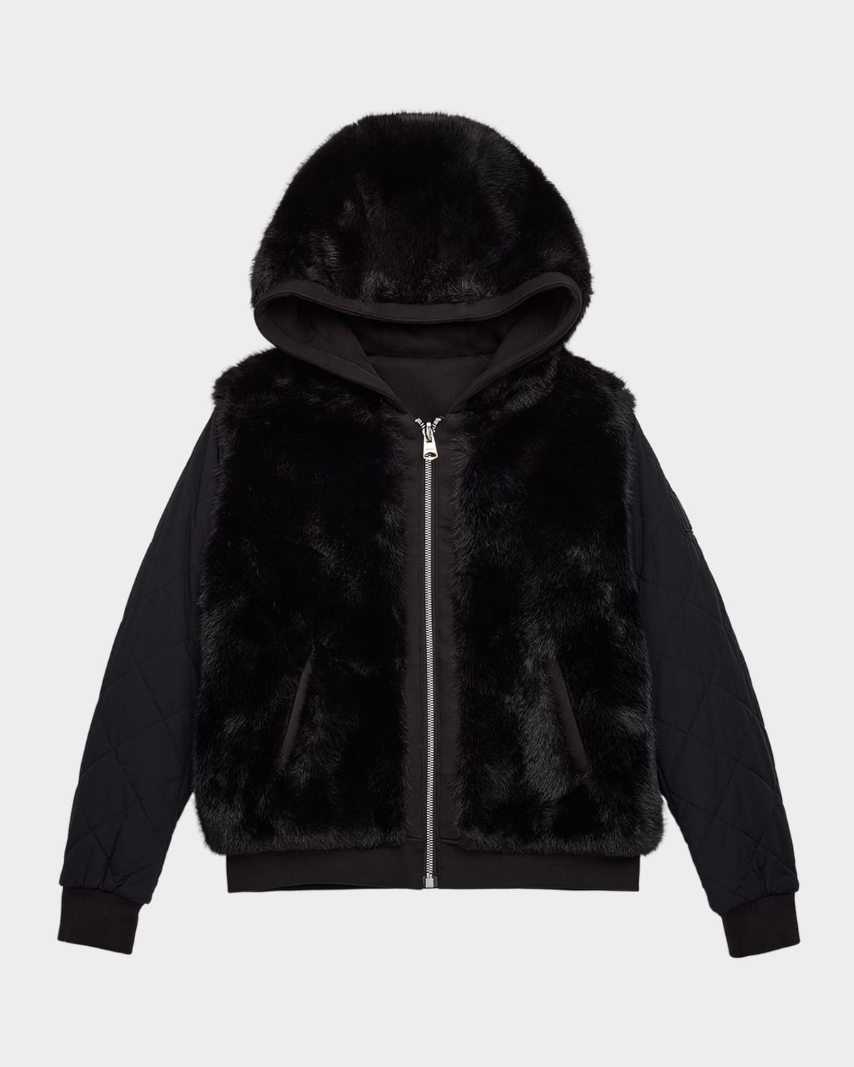 Mackage Kid's Mahala Reversible Hooded Zip Jacket In Black