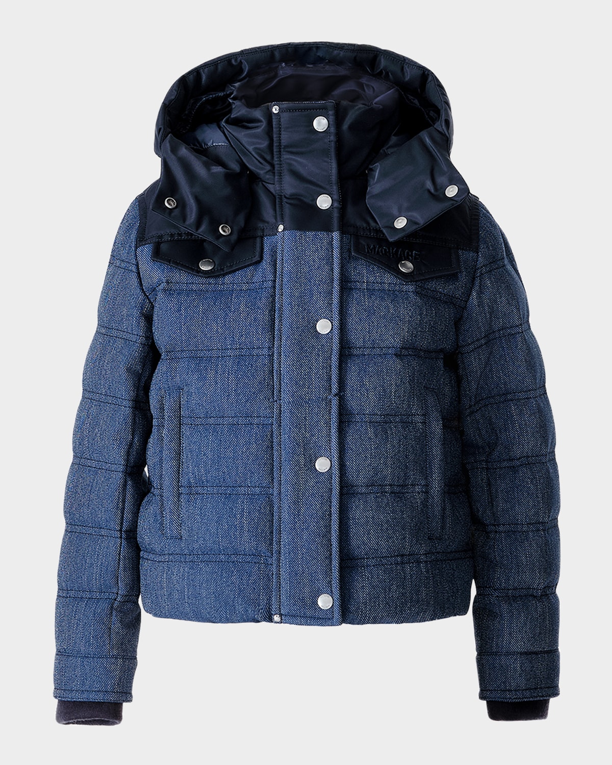 Mackage Kid's Adriel Detachable Hood Short Jacket In Blue