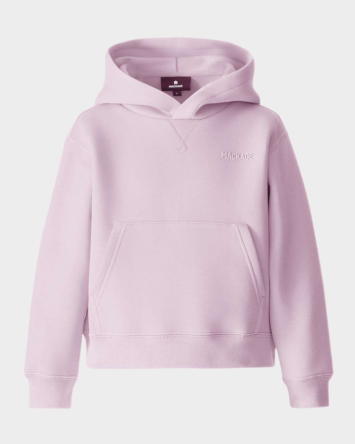 Mackage Kid's Dru Double-face Jersey Logo Hoodie In Pink