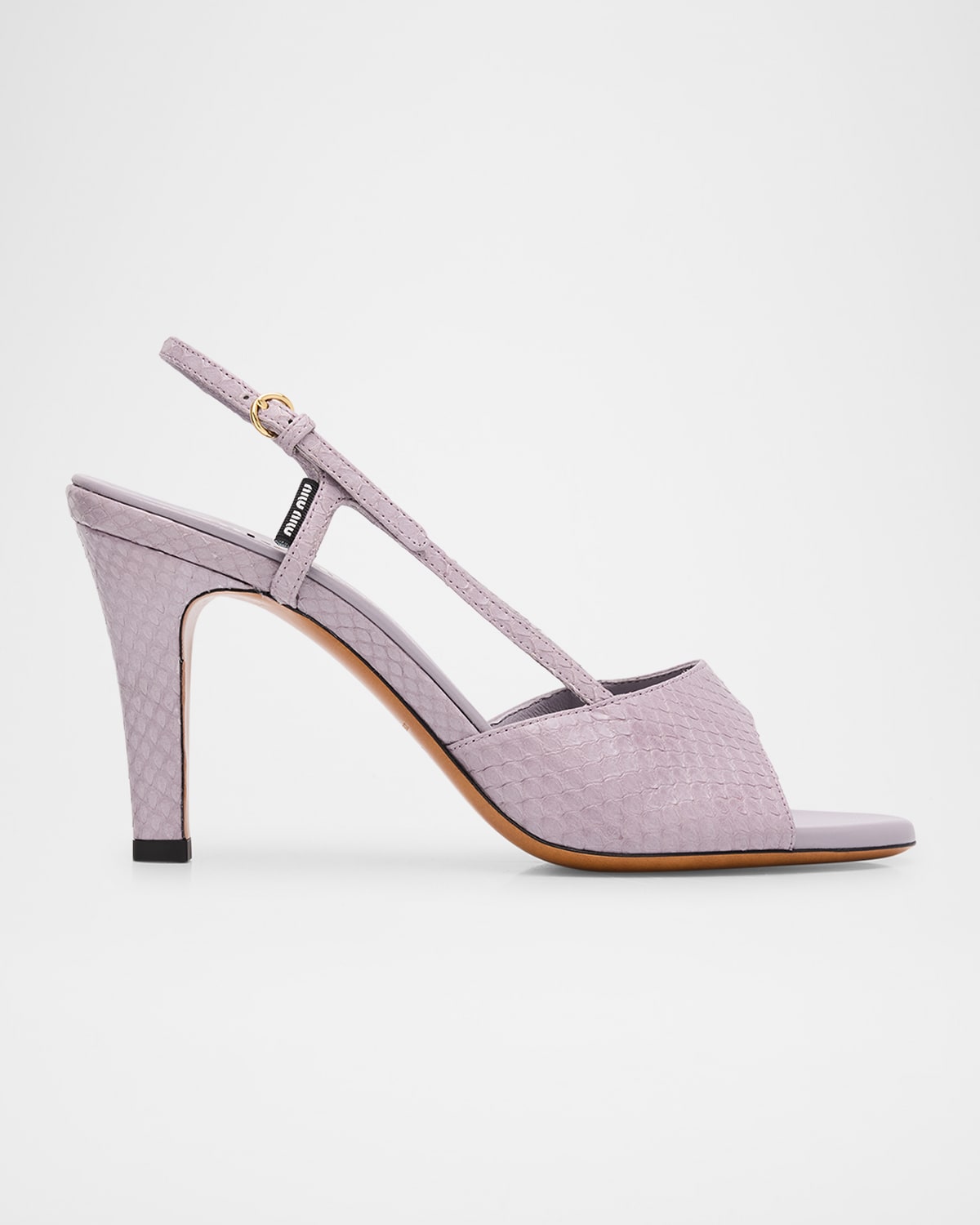 Miu Miu Ayer Snake Slingback Sandals In Purple