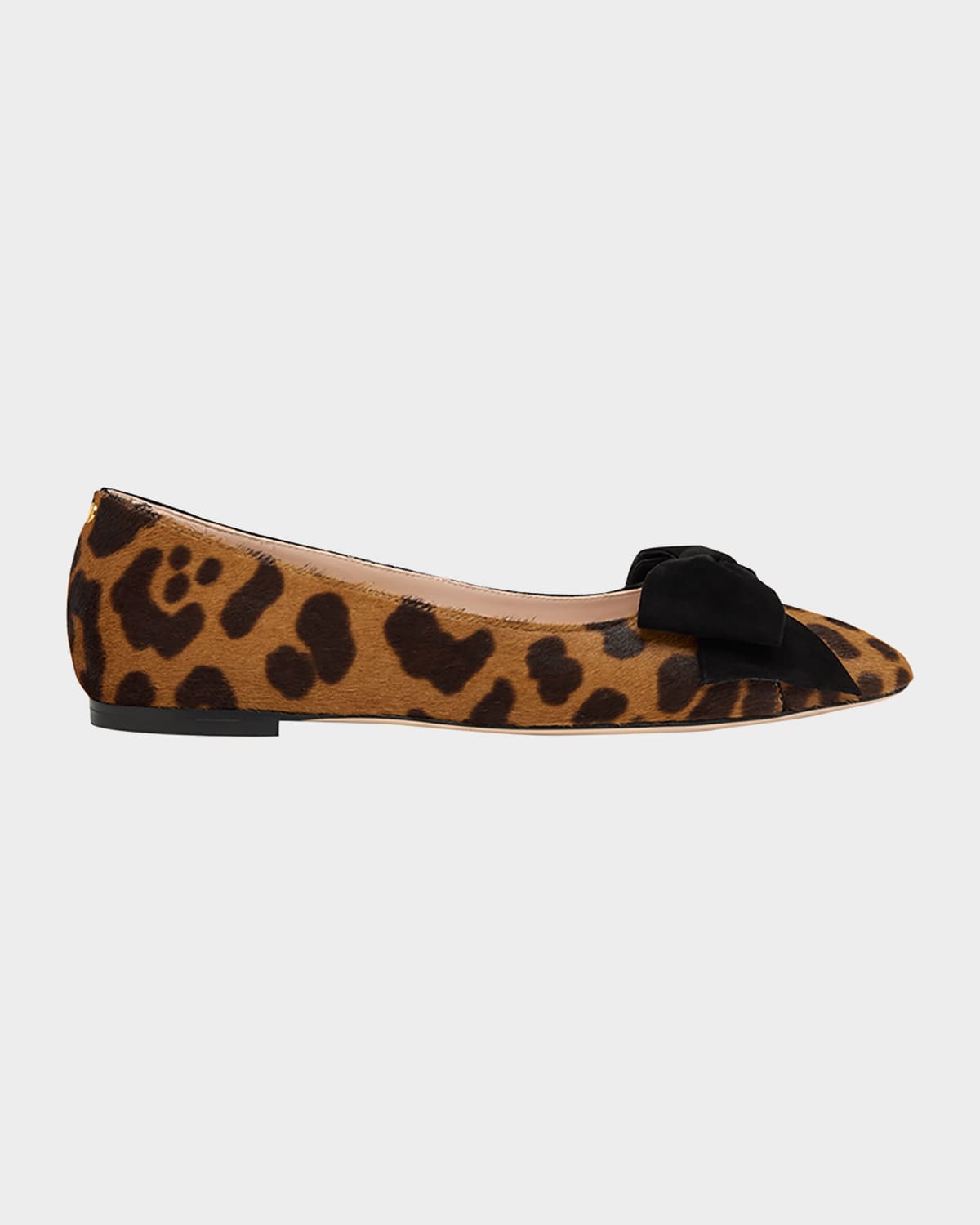 VALENTINO GARAVANI BOWOW LEOPARD CALF HAIR BALLERINA FLATS