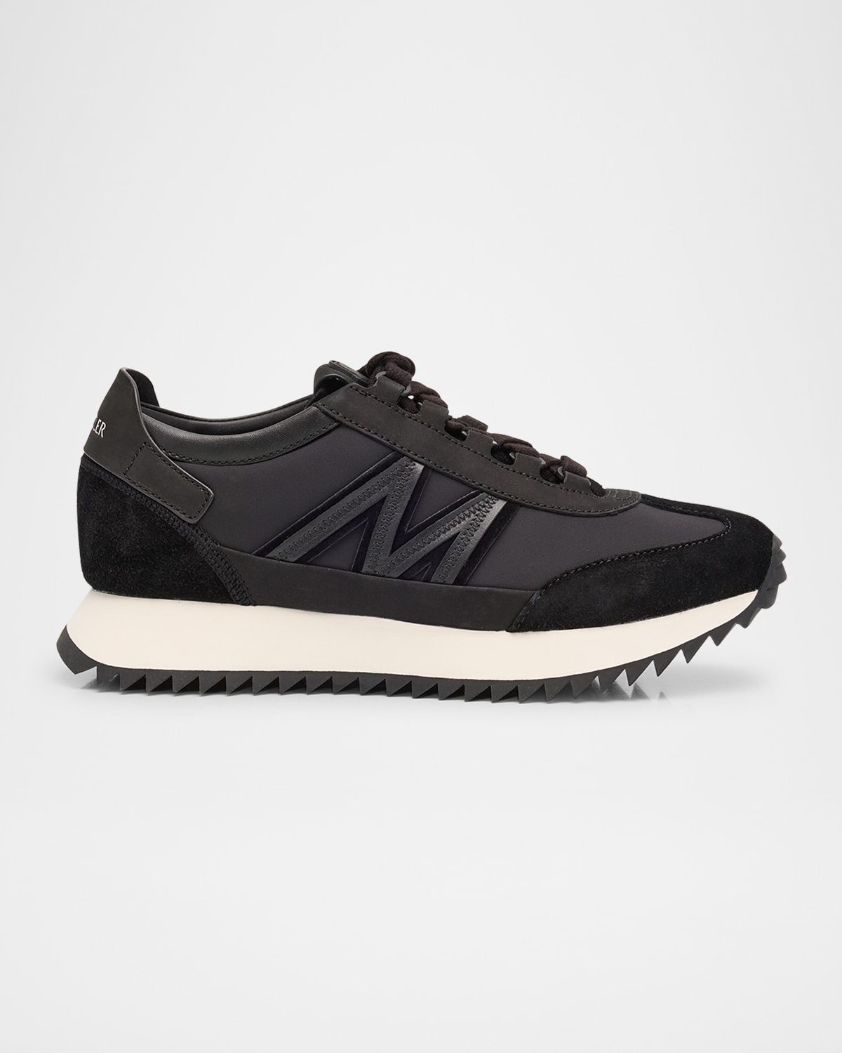 Moncler Pacey2 Suede And Nubuck Low-top Sneakers In Black