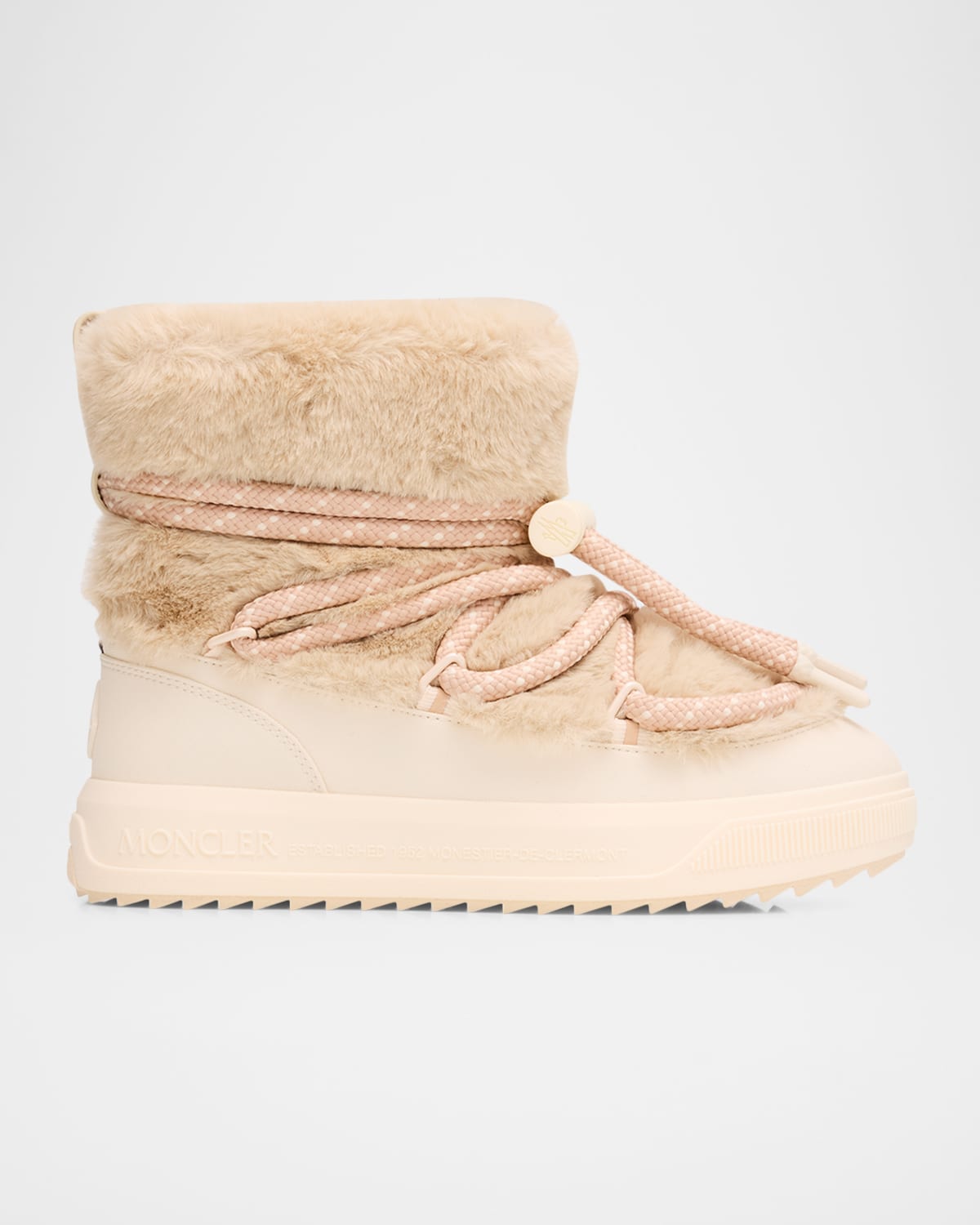 Moncler Teddy Altive Mid Snow Boots In Neutral