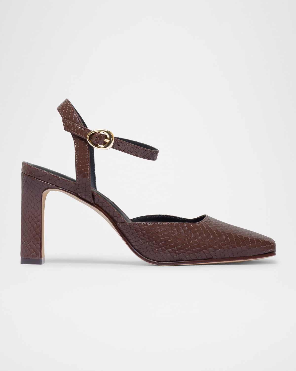 Bernardo Gama Snake-embossed Leather Pumps In Brown