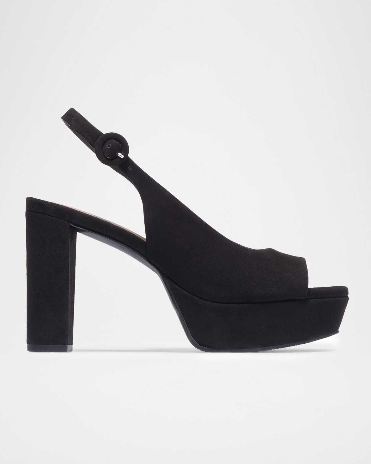 Bernardo Vega Peep-toe Platform Slingback Heels In Black