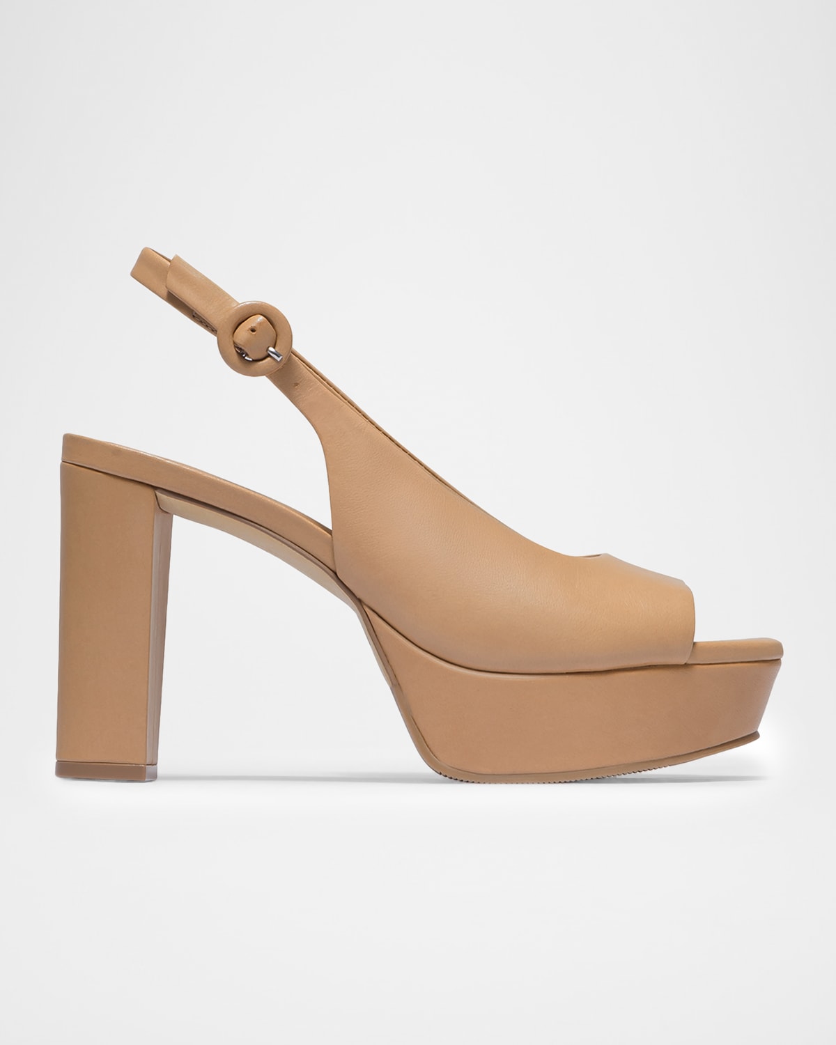 Bernardo Vega Leather Platform Peep-toe Pumps In Brown