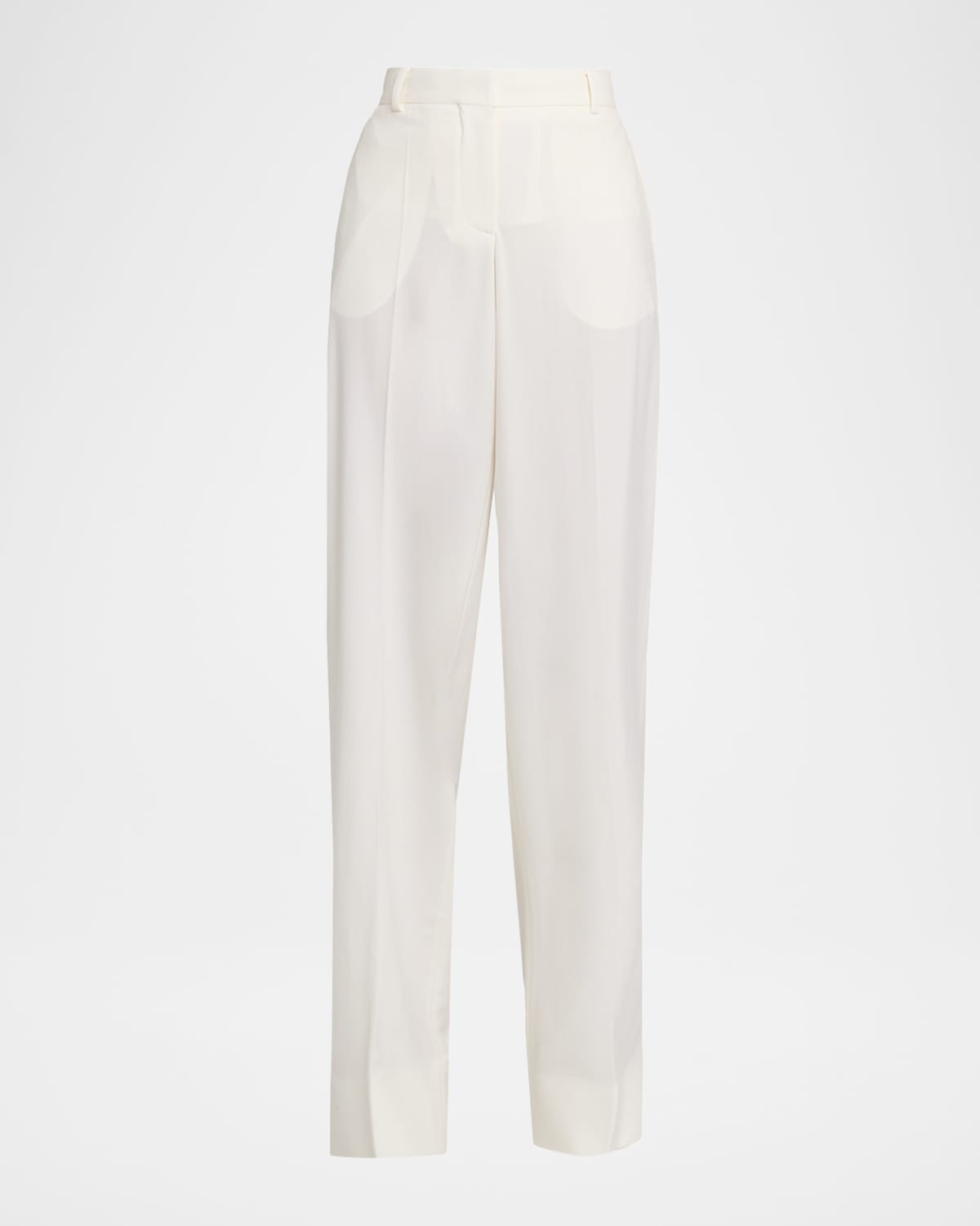 Stella Mccartney Wool Canvas Wide-leg Trousers In White