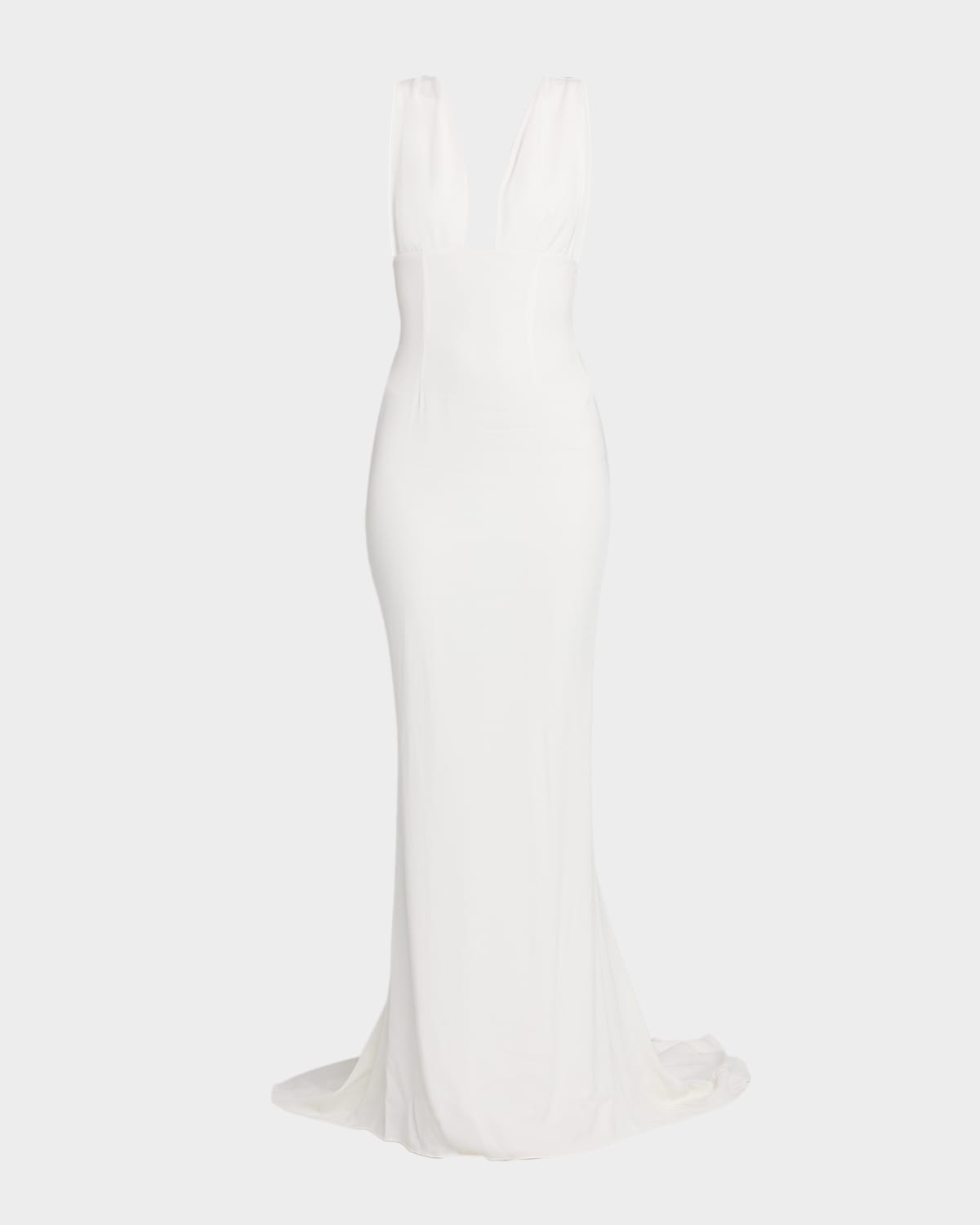 Stella Mccartney Plunging Sleeveless Sculpted Trumpet Gown