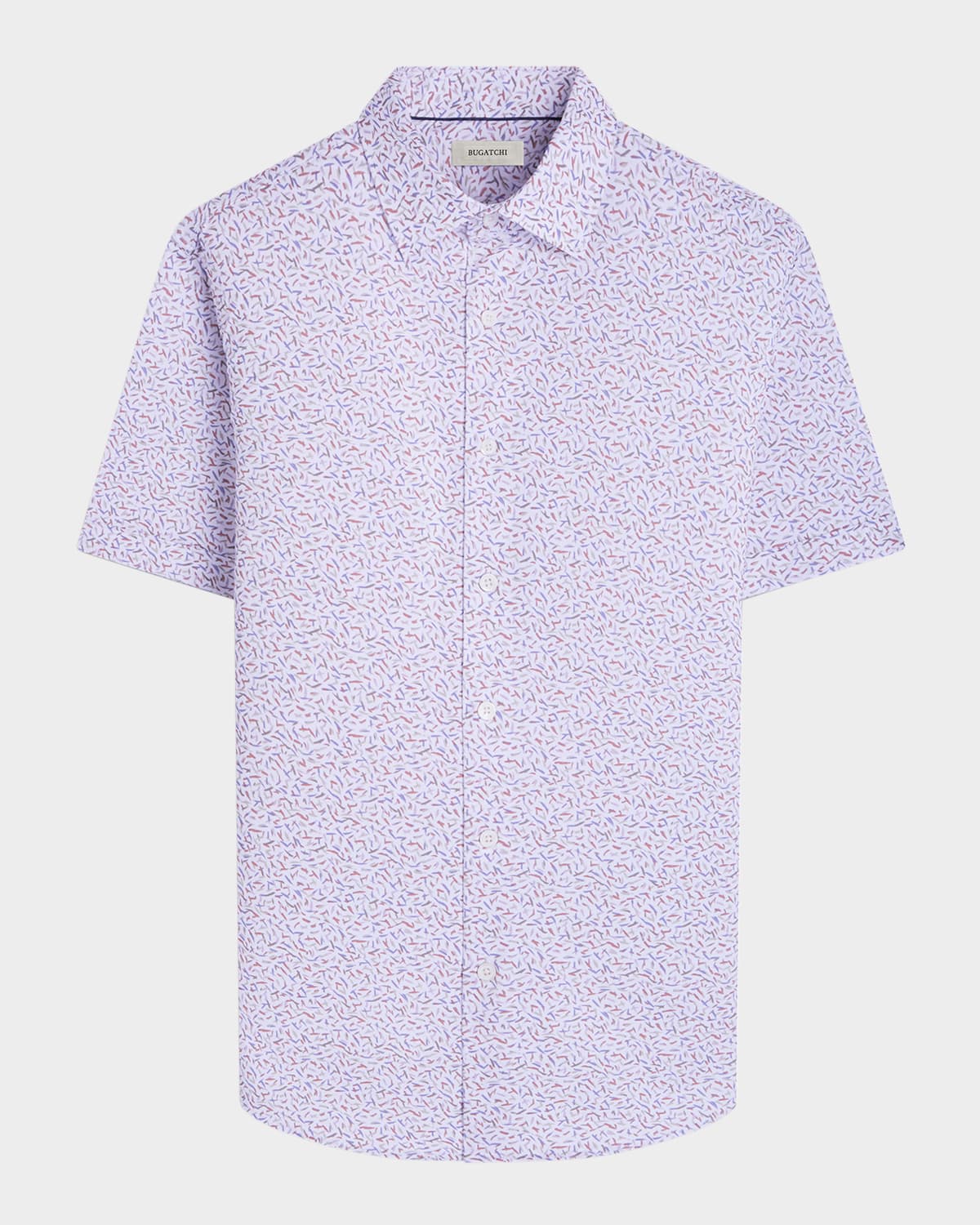 Men's Miles OoohCotton Micro-Geometric Short-Sleeve Shirt