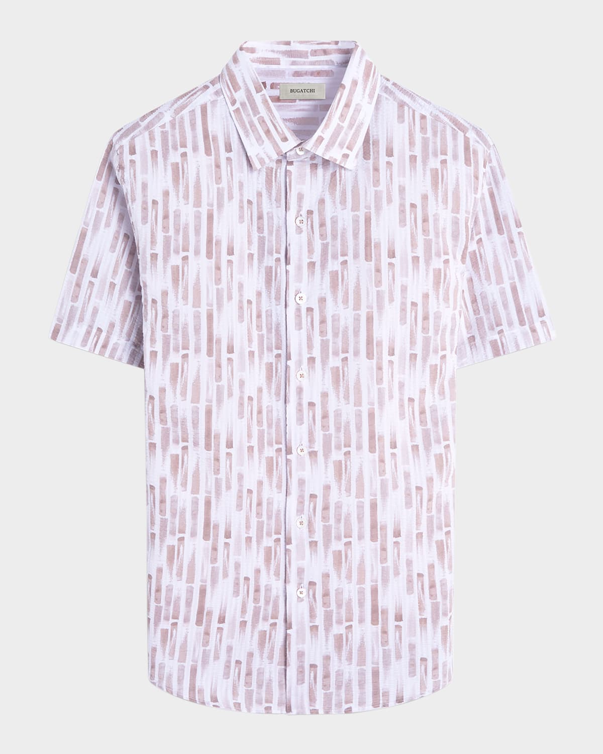 Men's Orson Seersucker Geometric Short-Sleeve Shirt