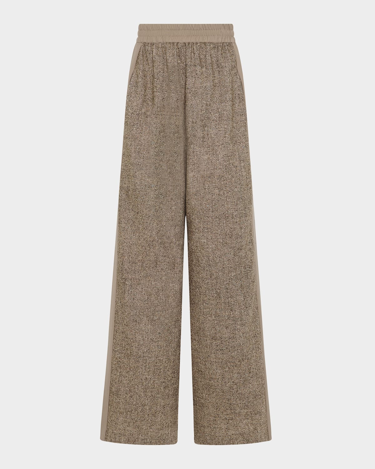 Rosetta Getty Tweed Wide-leg Trousers In Neutral