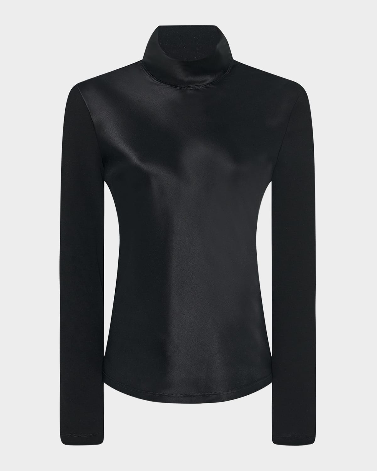 Rosetta Getty Mixed-media Turtleneck Top In Black